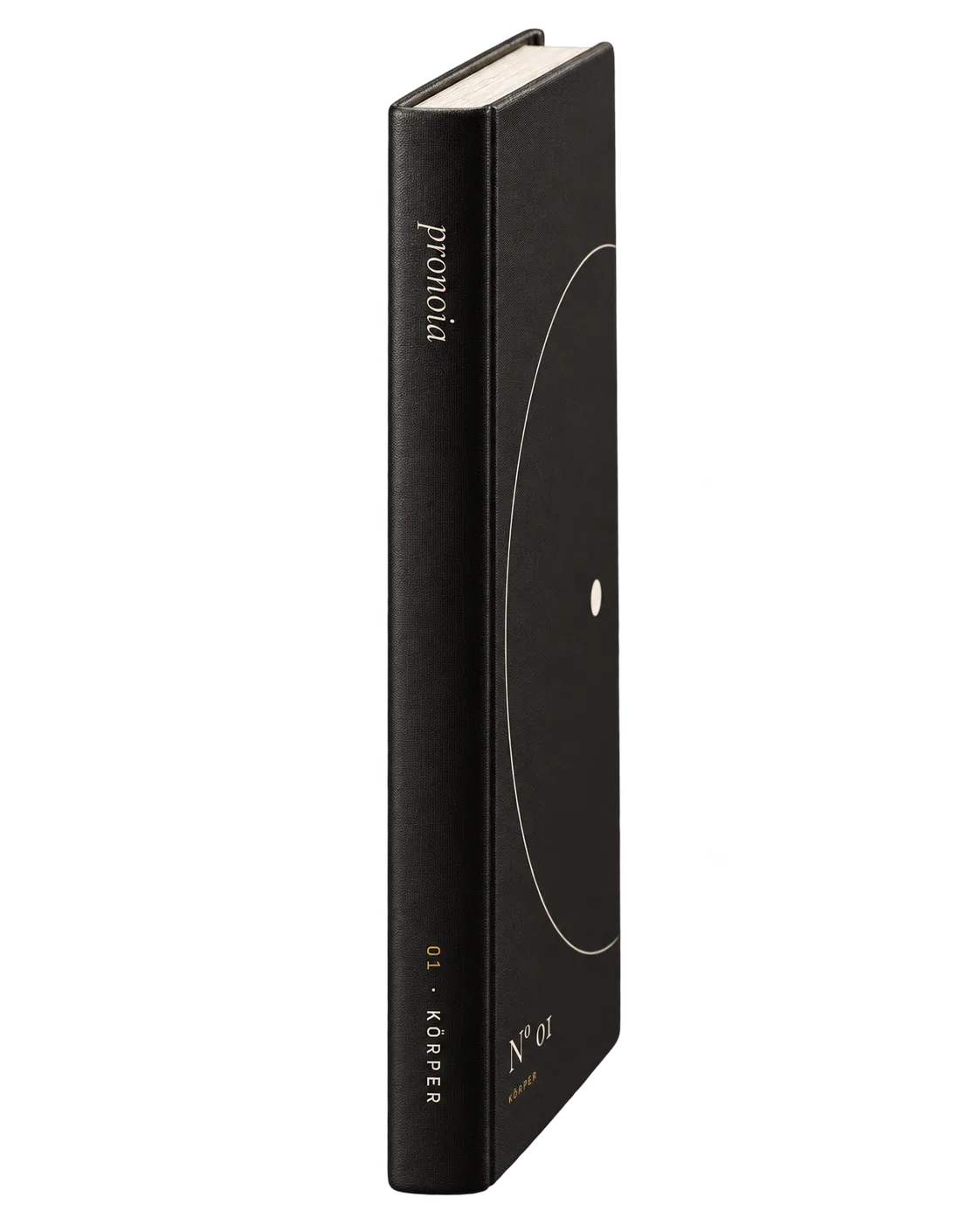 pronoia Nº 01 Körper, Prototyp V2, Farbweg Klassik, Buchrücken